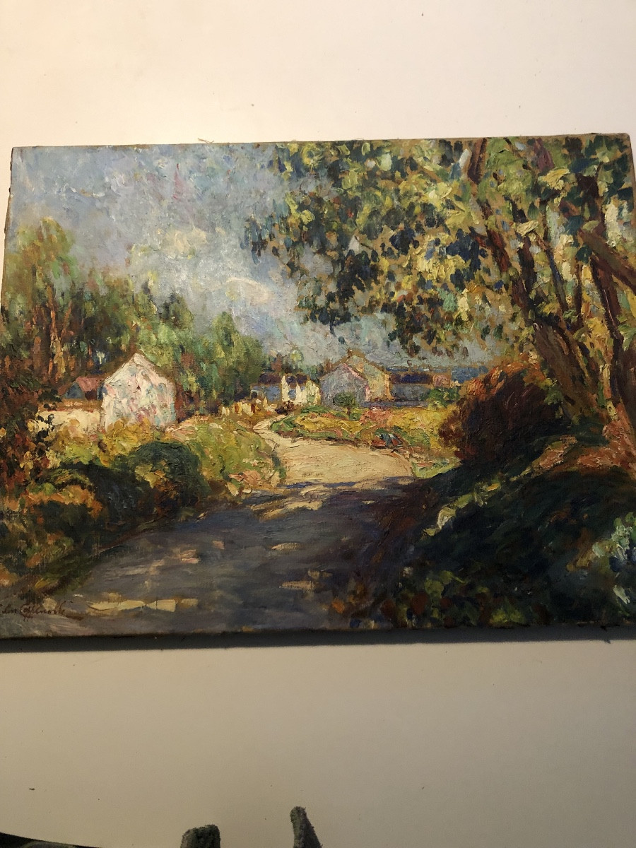 Oil On Canvas, Village Of J. Van Coppenolle 