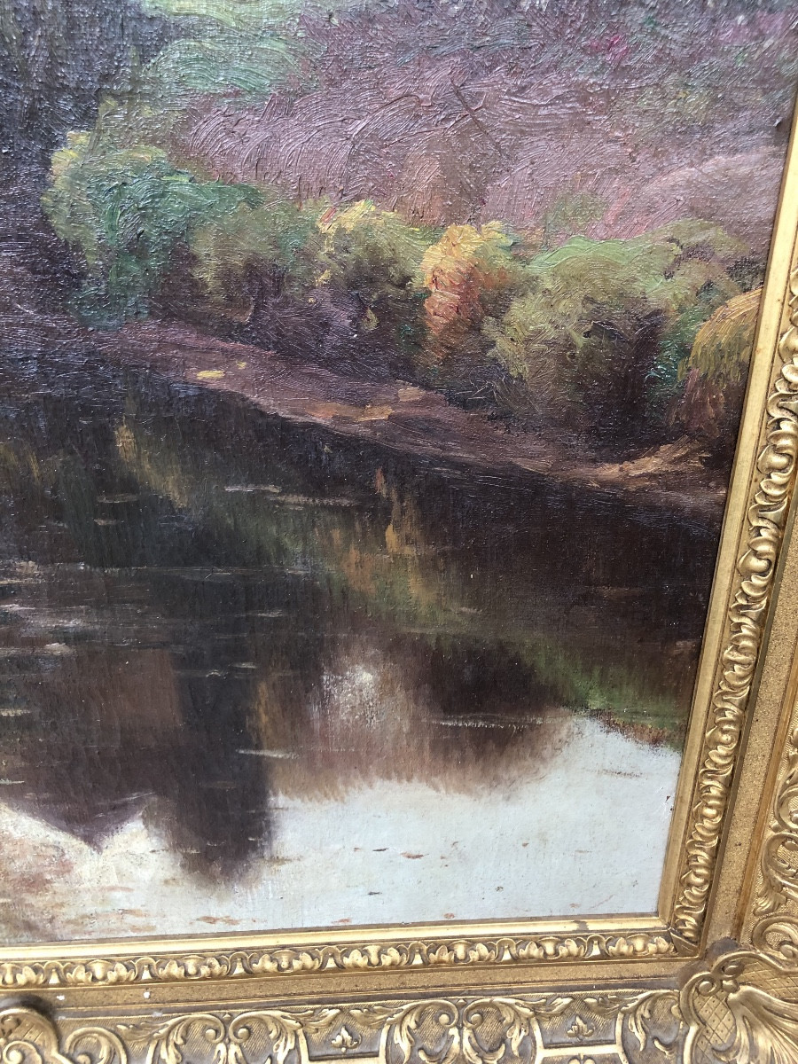 Tableau grand format  19 eme signé Herman delpech-photo-2