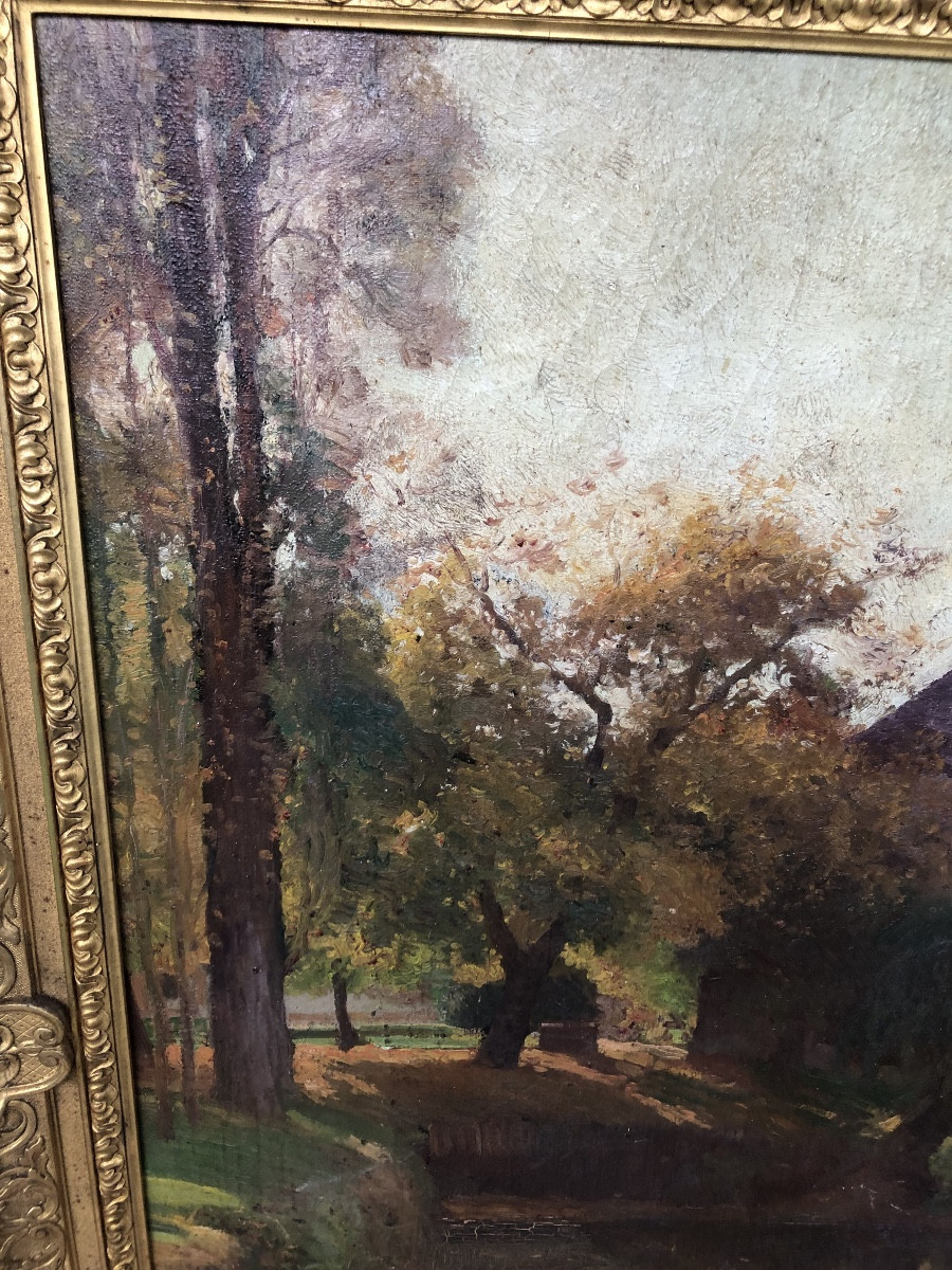 Tableau grand format  19 eme signé Herman delpech-photo-4