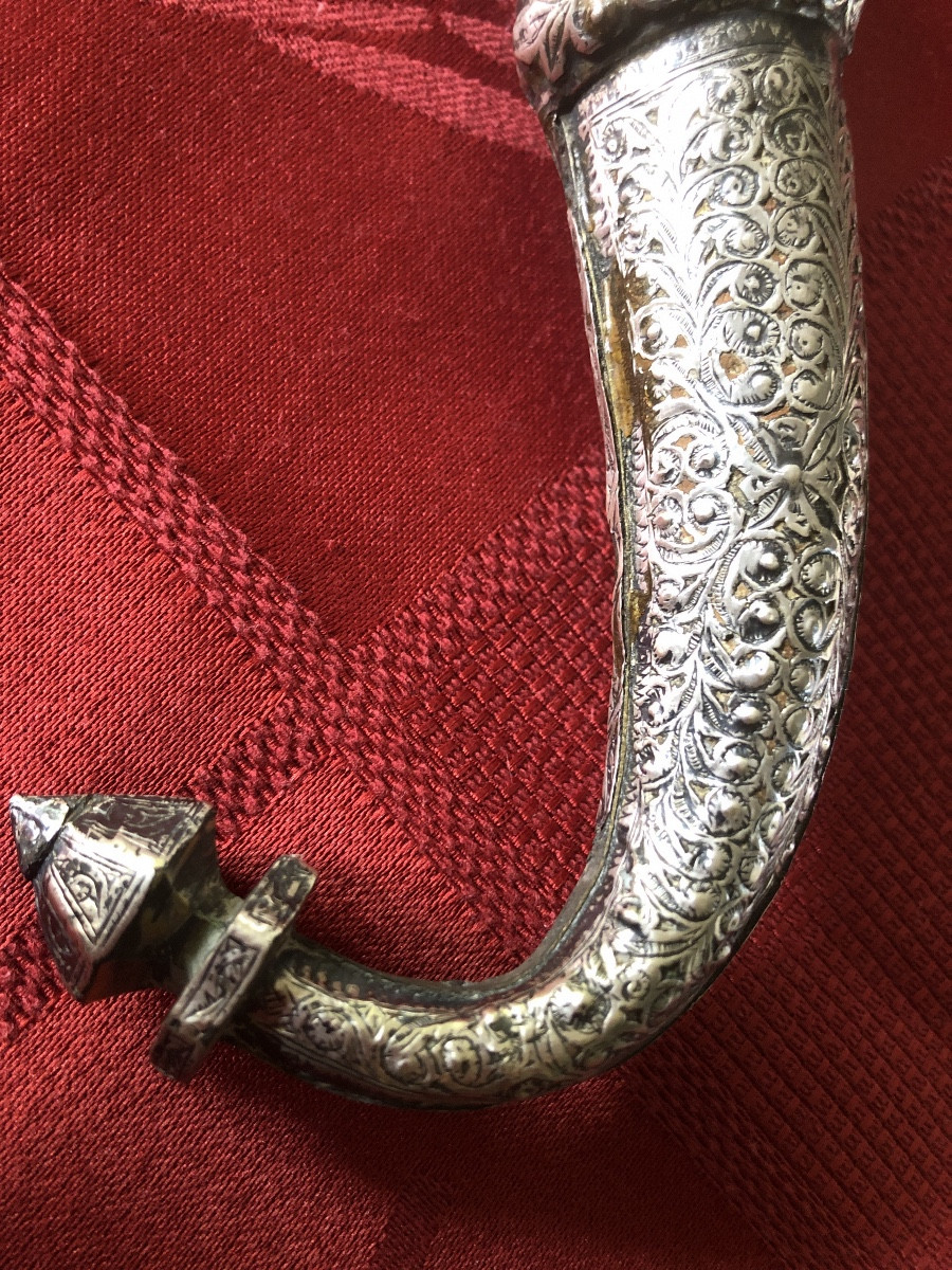 Dague marocaine ou koummya en argent 19 eme siecle-photo-4