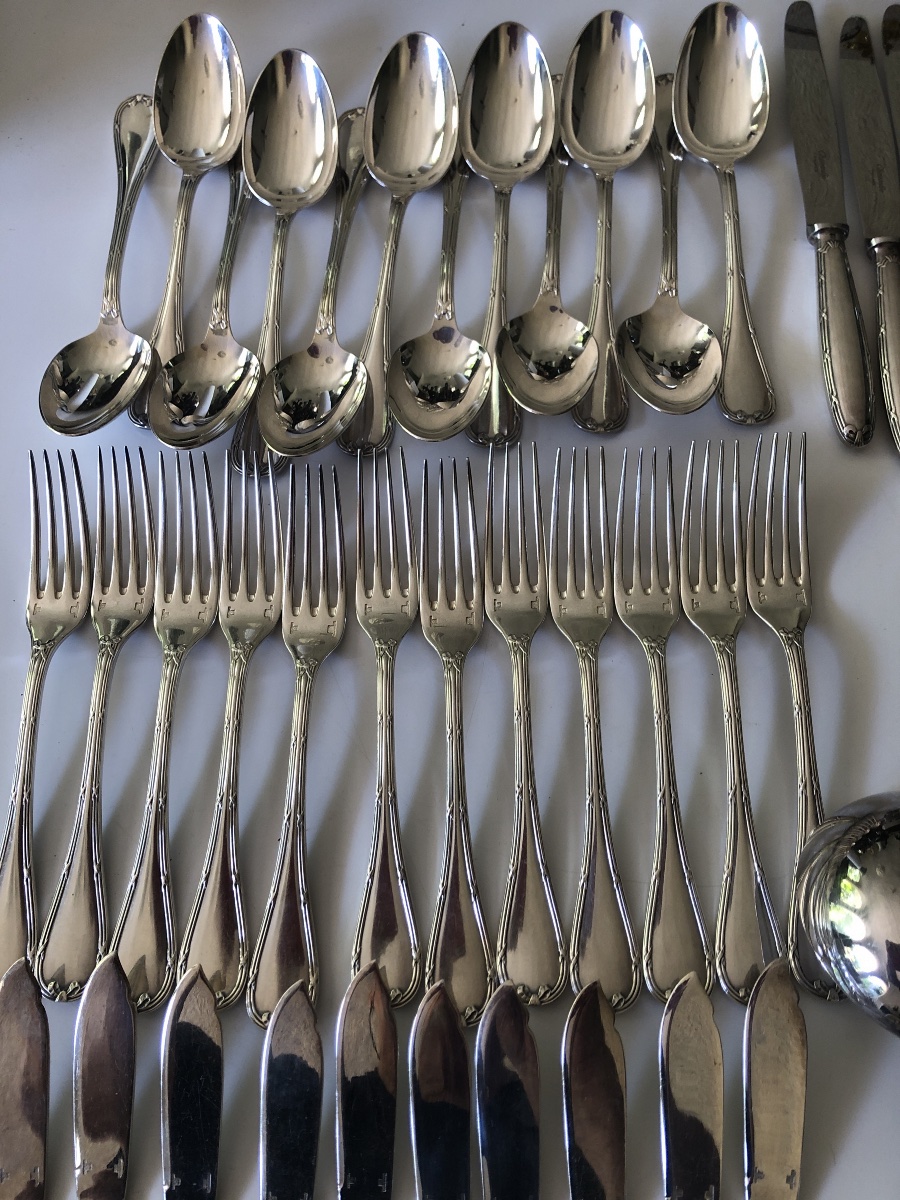 Silver-plated Cutlery Set From Christofle, -photo-3