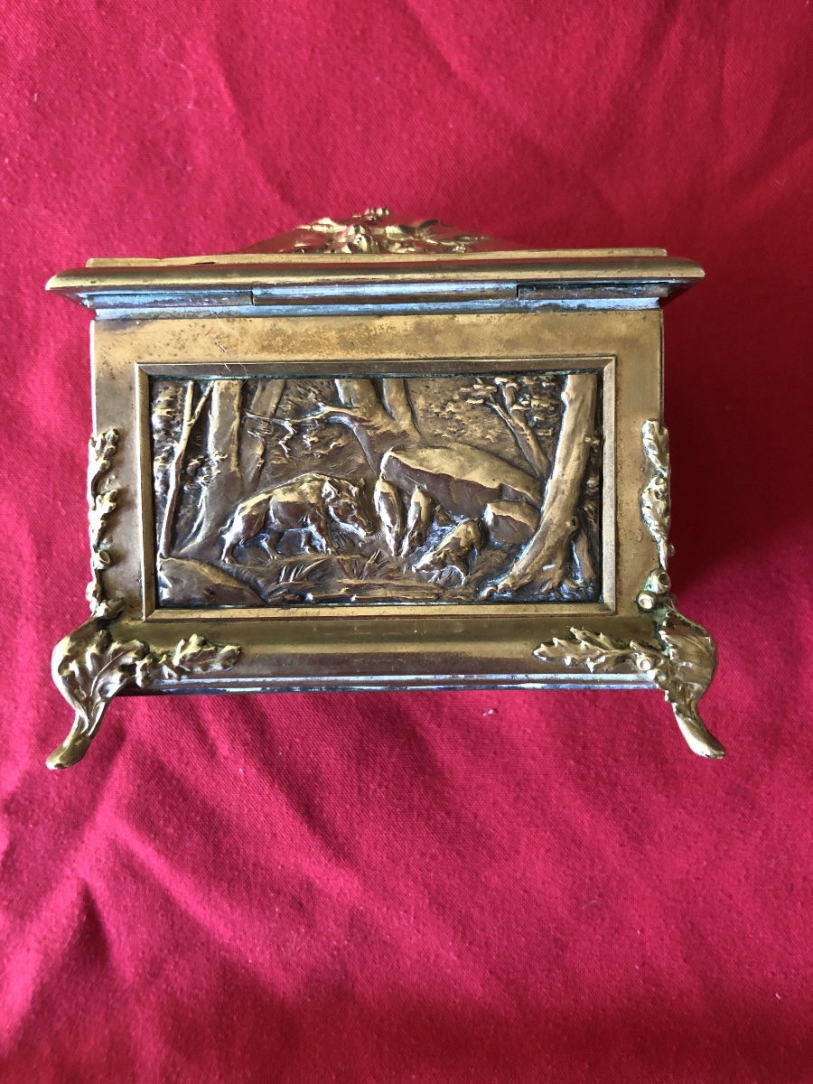 Coffret en bronze à décor d’animaux sauvage-photo-4