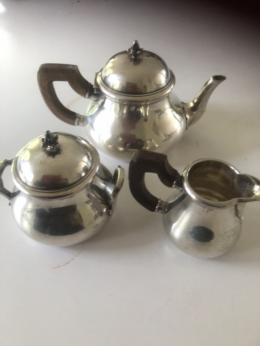 Three-piece Silver Tea Set By Puiforcat