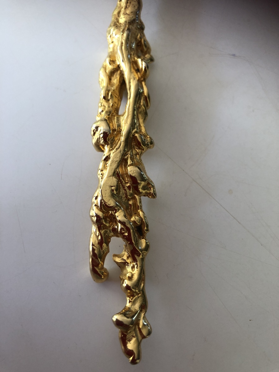 Set Of Twelve Gilded Bronze Cutlery Pieces Signed By Gabriella Crespi-photo-1