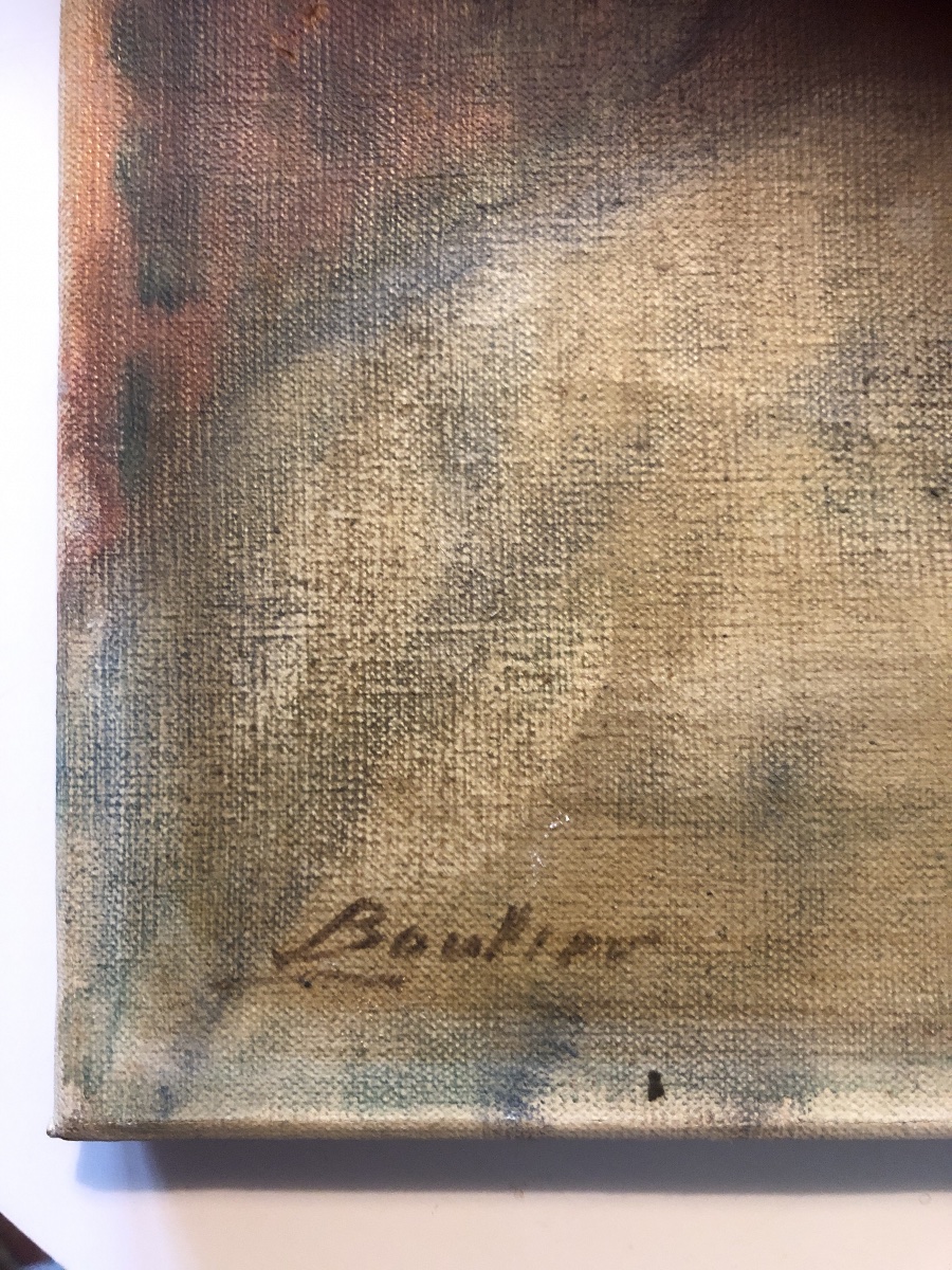 Peinture hst personnage féminin de Lucien boulier-photo-2