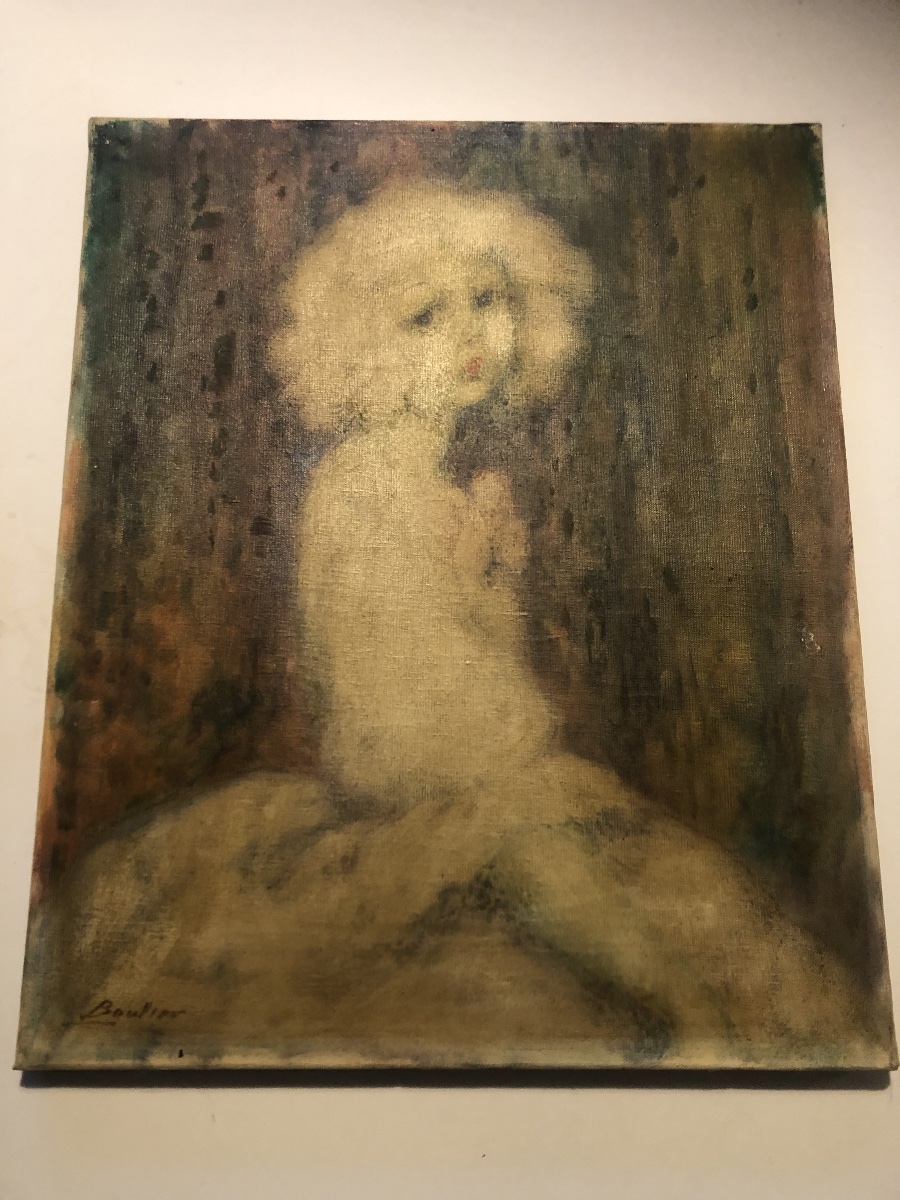 Peinture hst personnage féminin de Lucien boulier