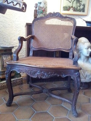 "armchair Regence" In Walnut Epoque XVIII--photo-2