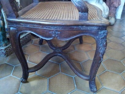 "armchair Regence" In Walnut Epoque XVIII--photo-1