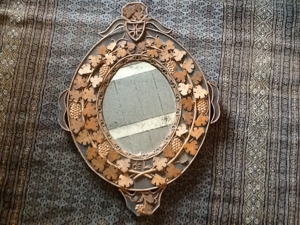 Oval Mirror Carved Wood