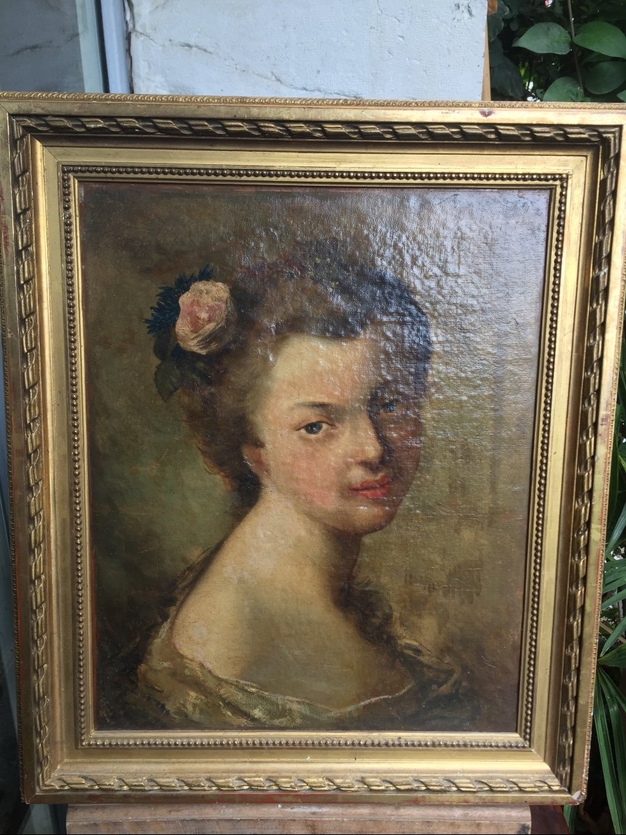 Portrait Of Young Girl Painting-photo-2