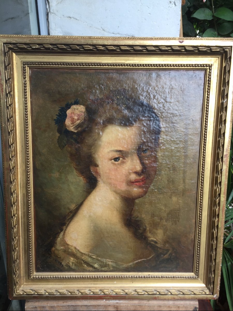 Portrait Of Young Girl Painting
