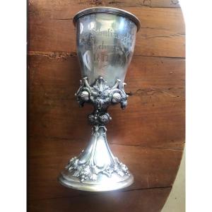 Chalice In German Silver Late 19th Century