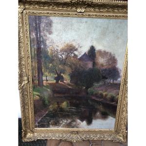 Large 19th-century Painting Signed Herman Delpech