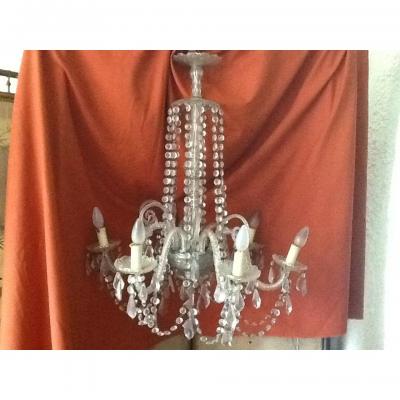 Chandelier With Glass Pendants Of Venice