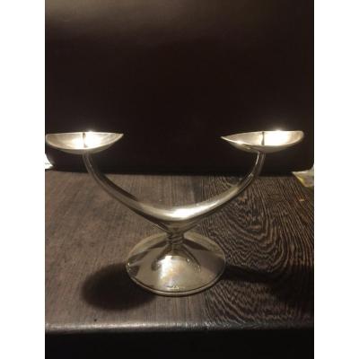 70s Design Silver Chandelier