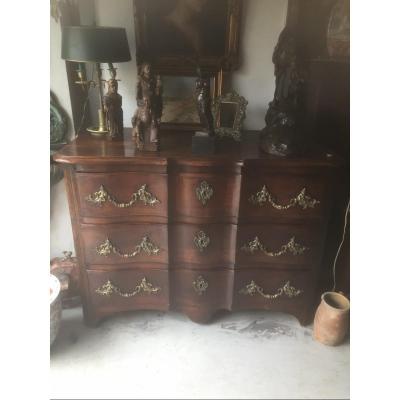 Commode Arbalète En Noyer 18ème 