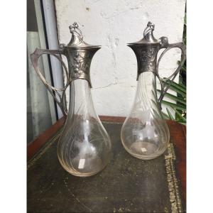 Pair Ewer Art Nouveau Wmf