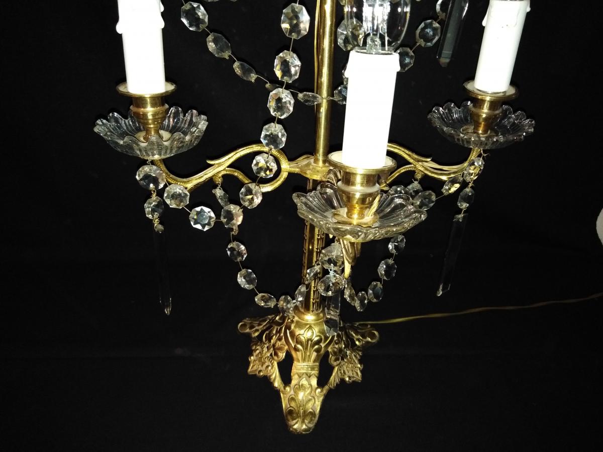 Grand Chandelier Bronze XIXth-photo-3