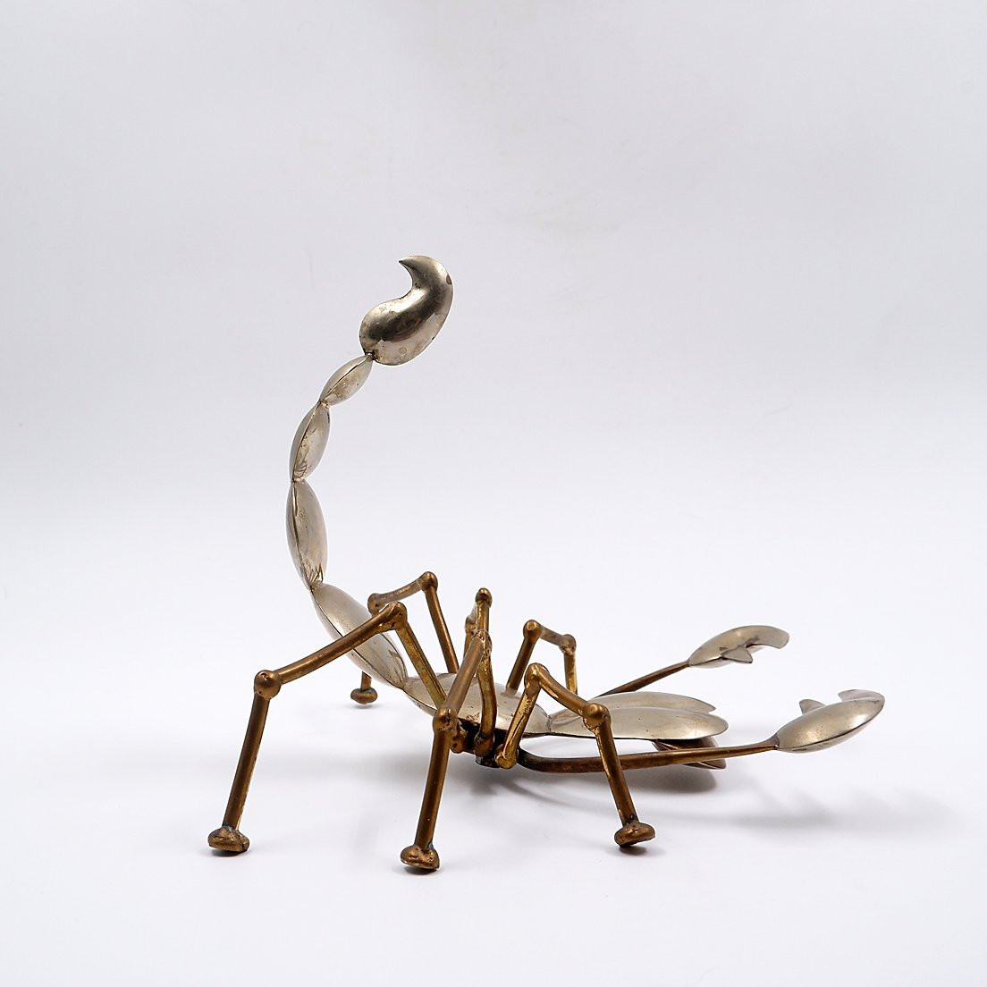 Scorpion En Laiton Et Métal - Années 1970-photo-3