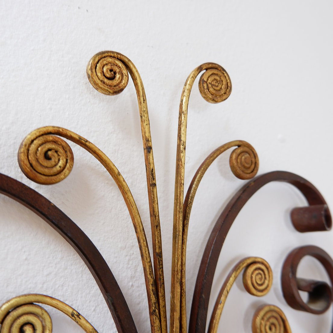 Applique en fer forgé et verre, style Maison Baguès-photo-1