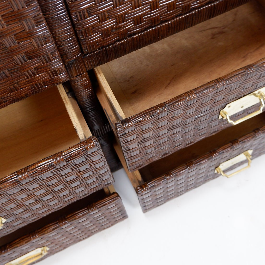 Vintage Coastal Woven Rattan Chest Of Drawers-photo-3
