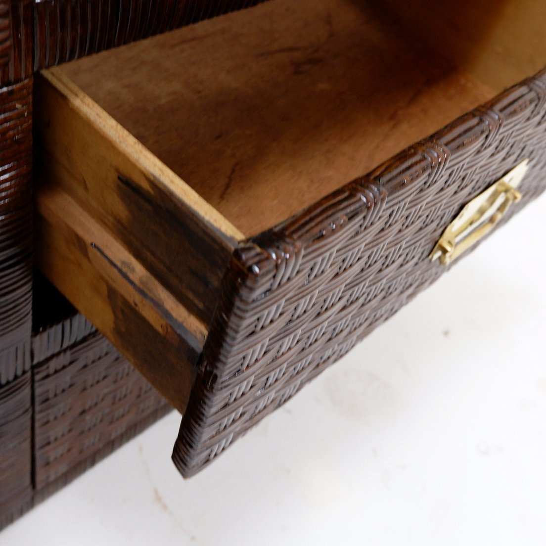 Vintage Coastal Woven Rattan Chest Of Drawers-photo-7