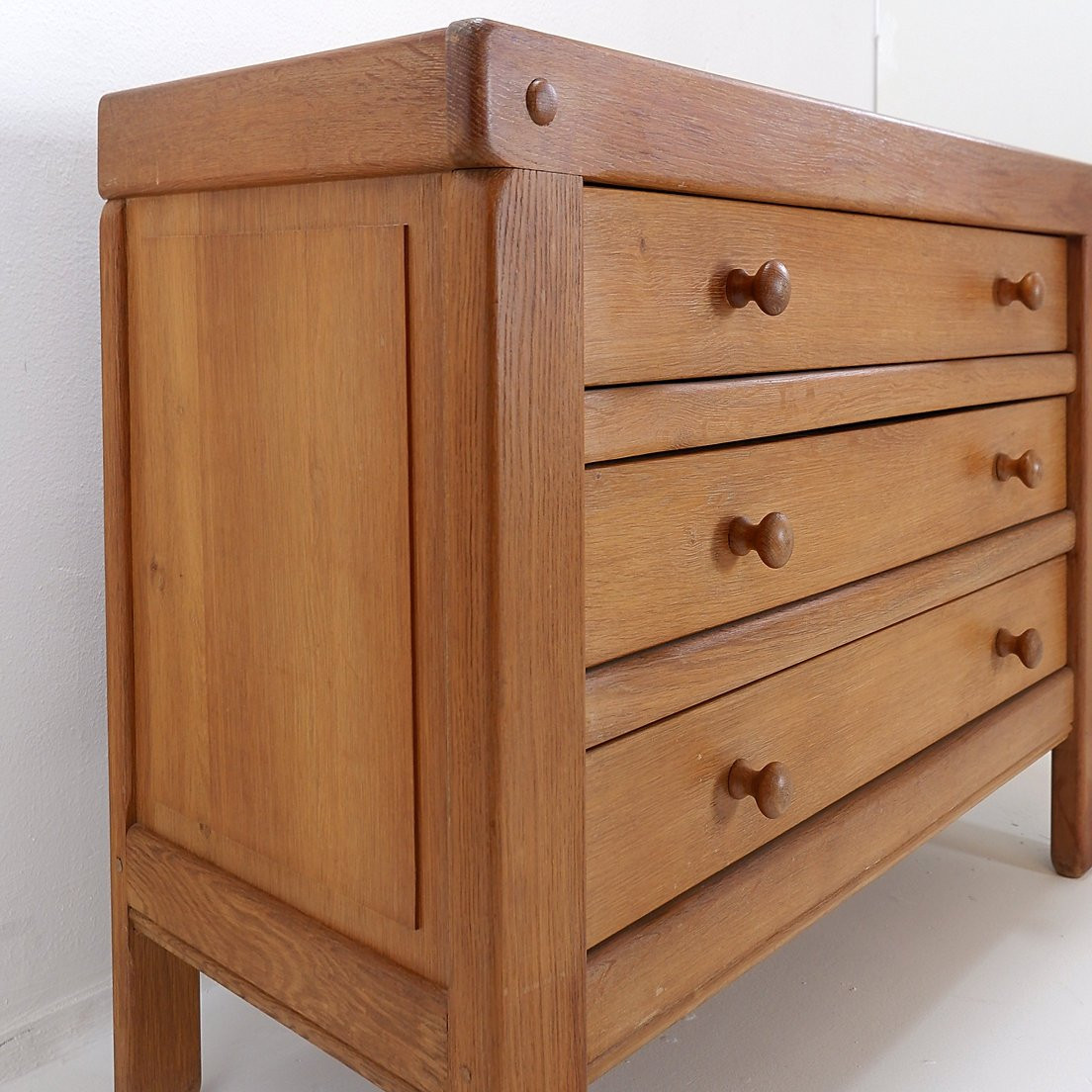 Solid Wood Chest Of Drawers In Pierre Chapo Style - 1960s-photo-4
