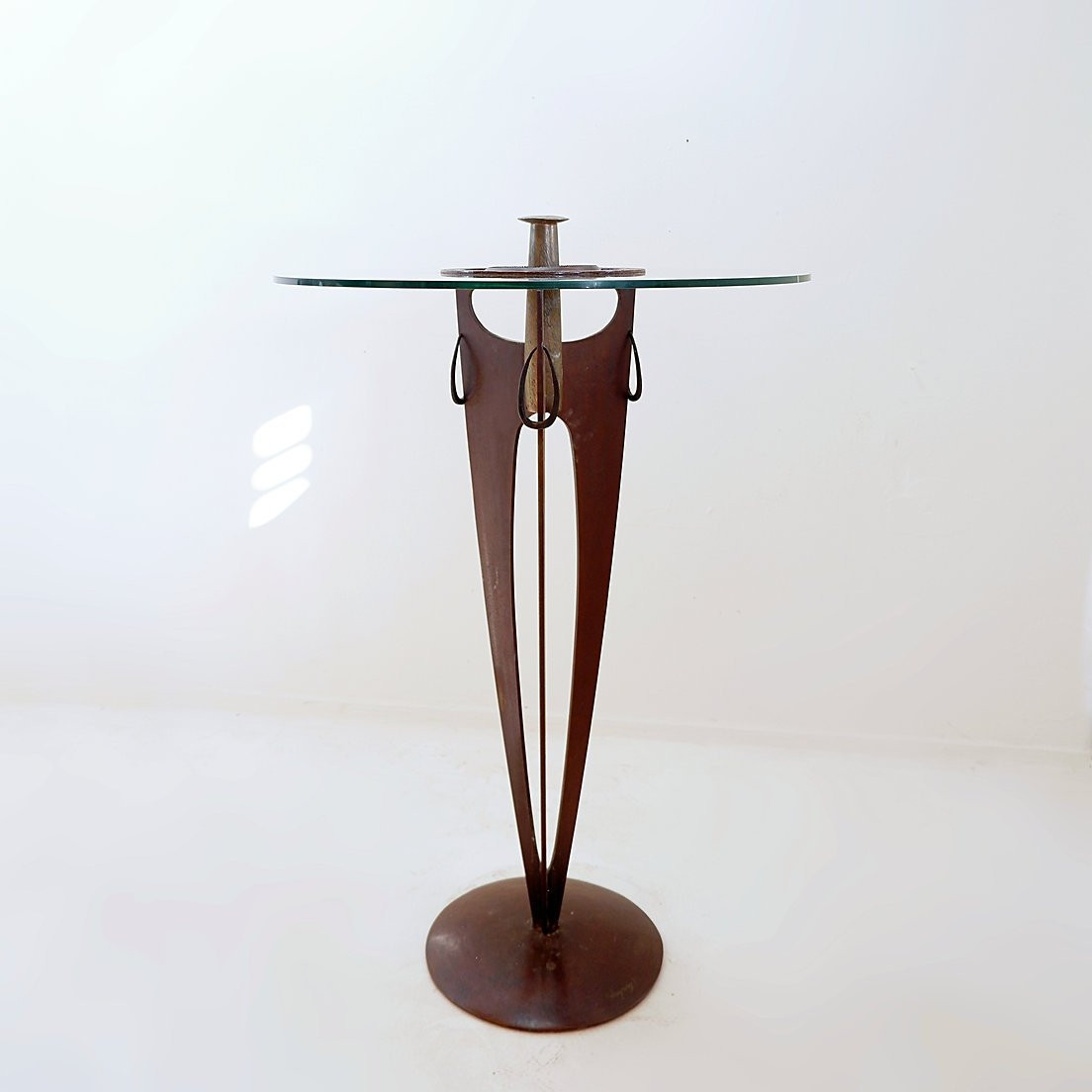 Vincent Wegnez Sculptural Console In Bronze And Glass - Belgium 20th Century-photo-3