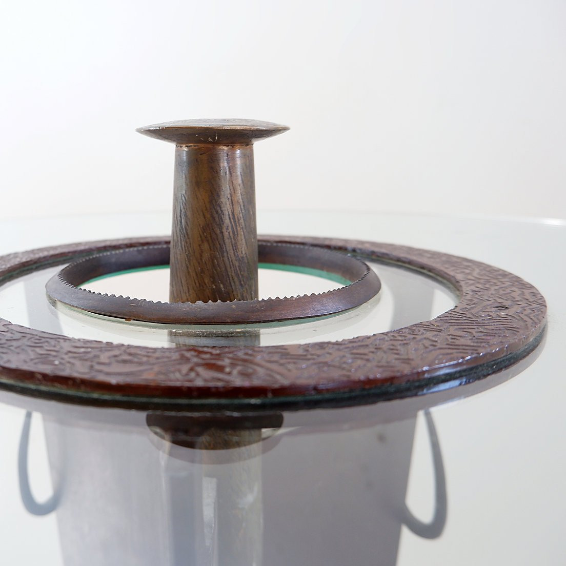 Vincent Wegnez Sculptural Console In Bronze And Glass - Belgium 20th Century-photo-4