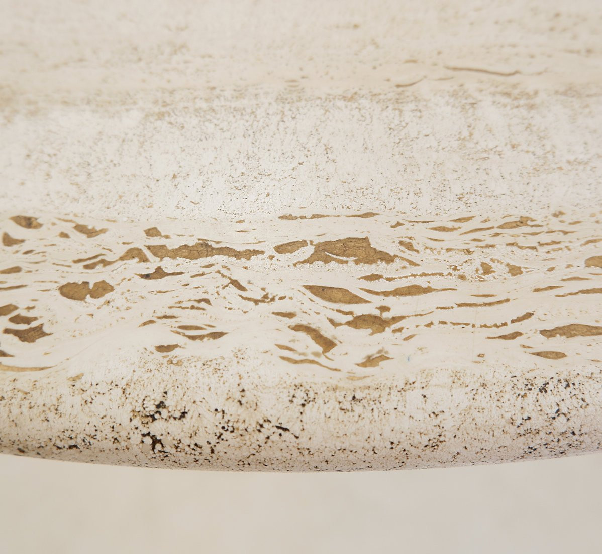 Table de salle à manger ronde en travertin avec piètement chromé, années 1970 - Ø 120 cm-photo-5
