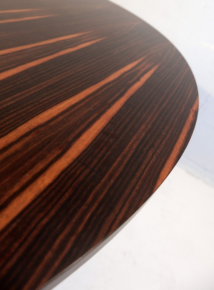 Round Dining Table In Macassar Ebony ø 128 Cm-photo-3