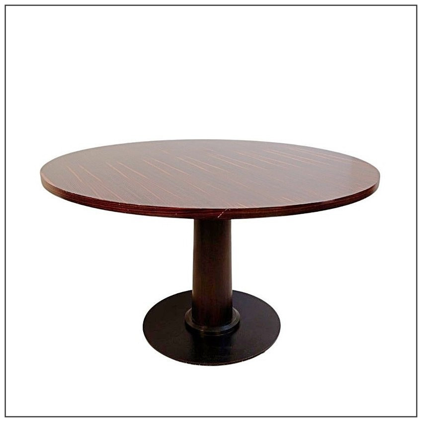 Round Dining Table In Macassar Ebony ø 128 Cm-photo-7