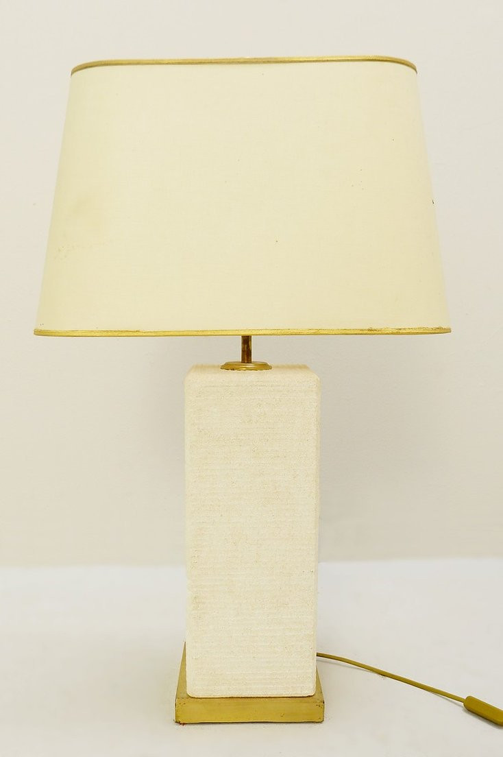 Natural French Stone Table Lamp - 1970s-photo-3