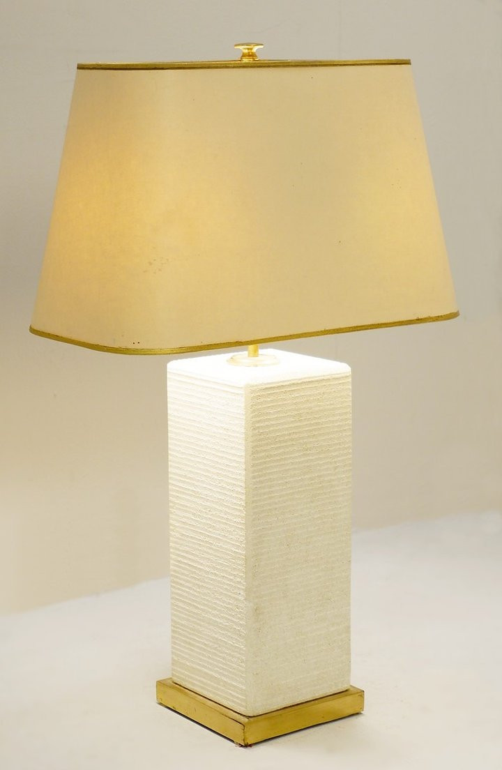 Natural French Stone Table Lamp - 1970s-photo-4