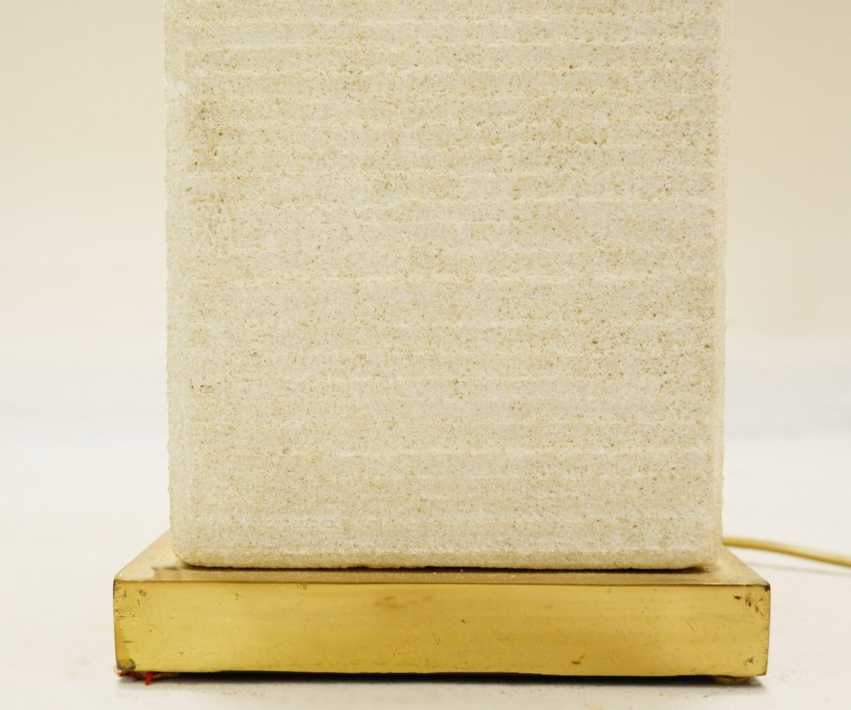 Natural French Stone Table Lamp - 1970s-photo-5