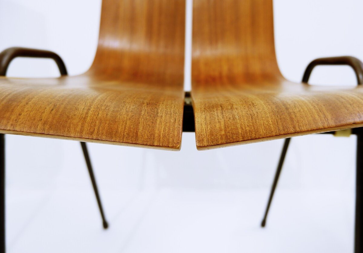 Swiss "ga" Chairs By Hans Bellmann For Horgen-glarus, 1960s - Set Of 3 -photo-2