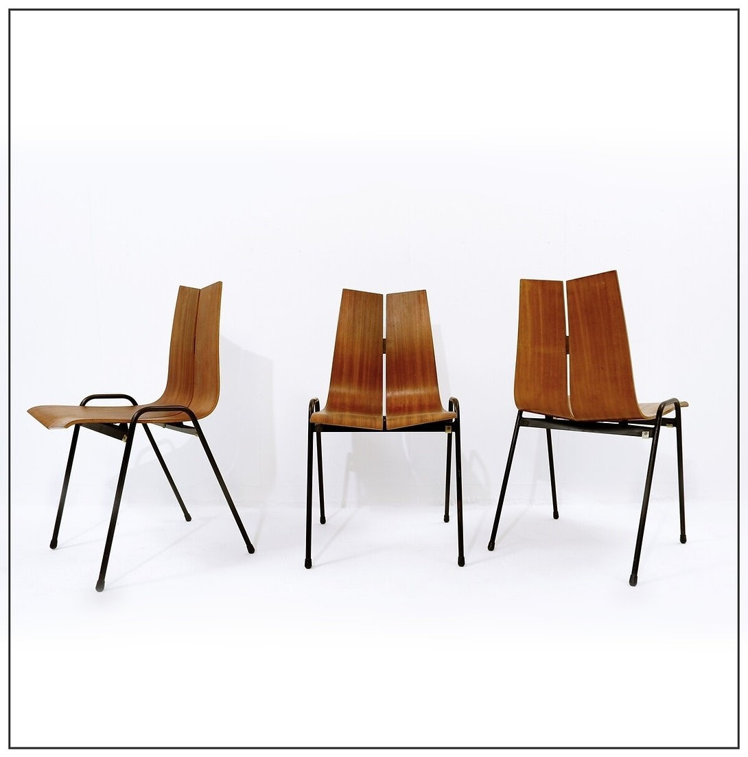 Swiss "ga" Chairs By Hans Bellmann For Horgen-glarus, 1960s - Set Of 3 
