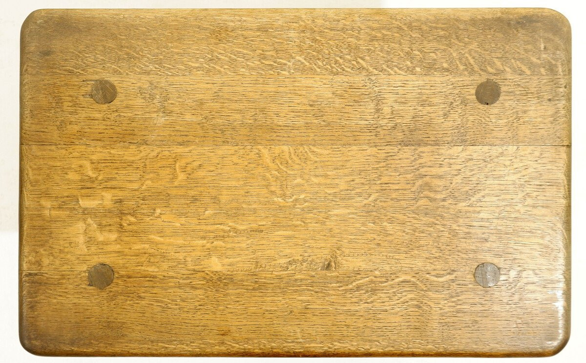 Mid-century Brutalist Solid Wood Side Table - 1960s-photo-3