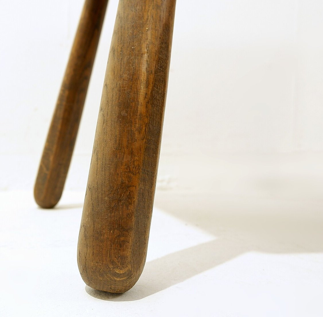 Mid-century Brutalist Solid Wood Side Table - 1960s-photo-5