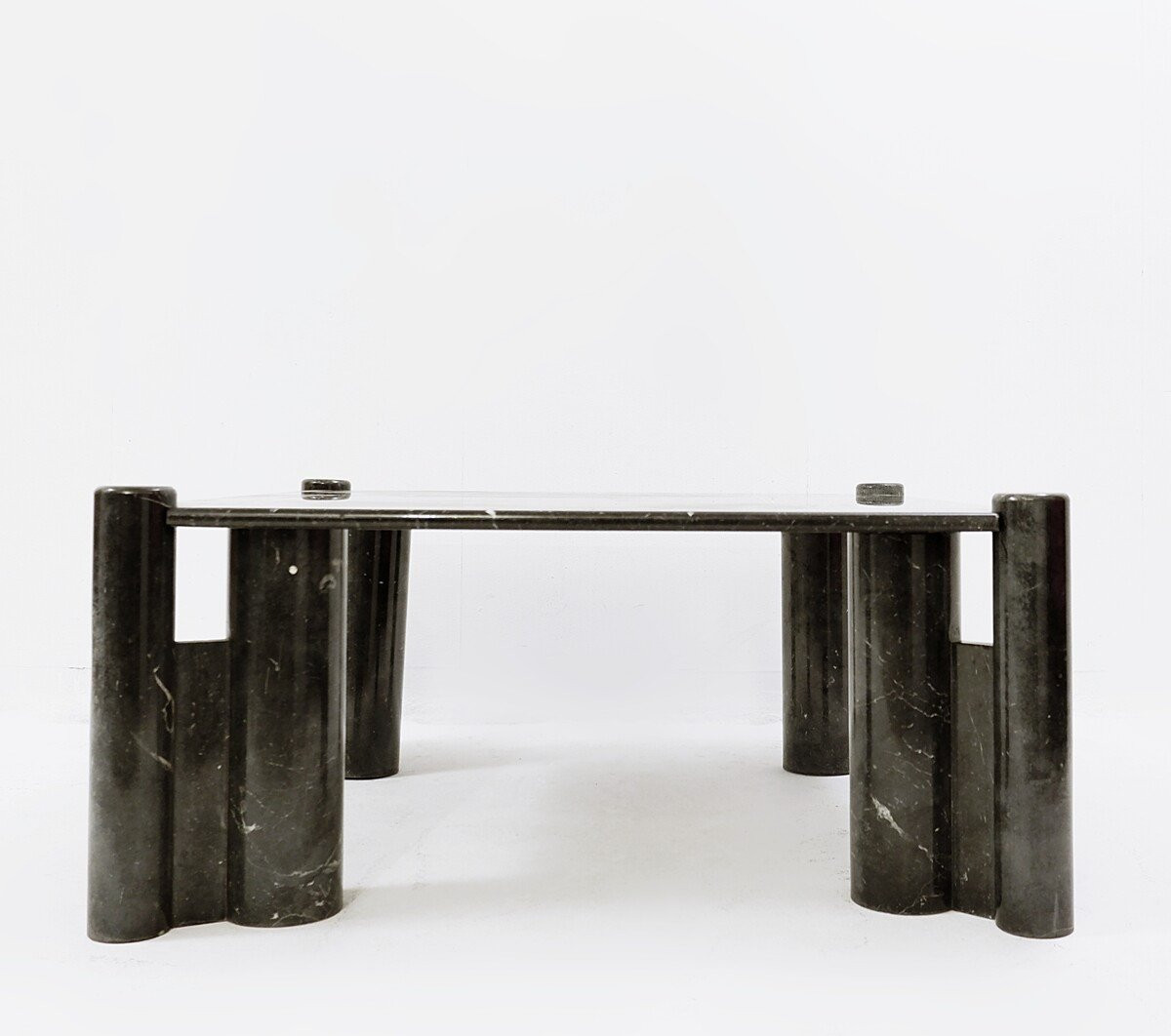  Table basse carrée en marbre noir, style milieu du siècle - Années 1970-photo-2