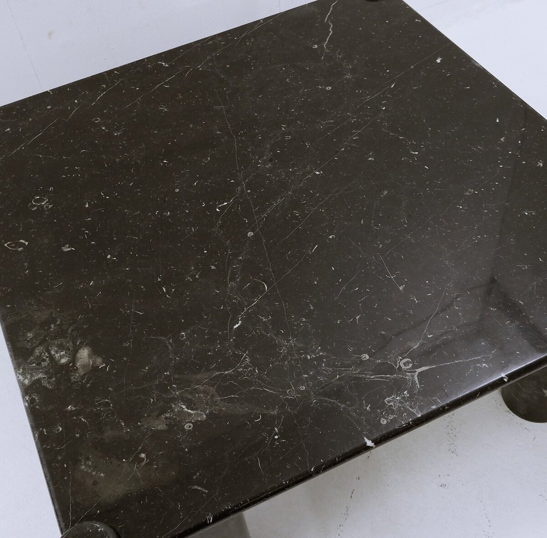 Table basse carrée en marbre noir, style milieu du siècle - Années 1970-photo-4