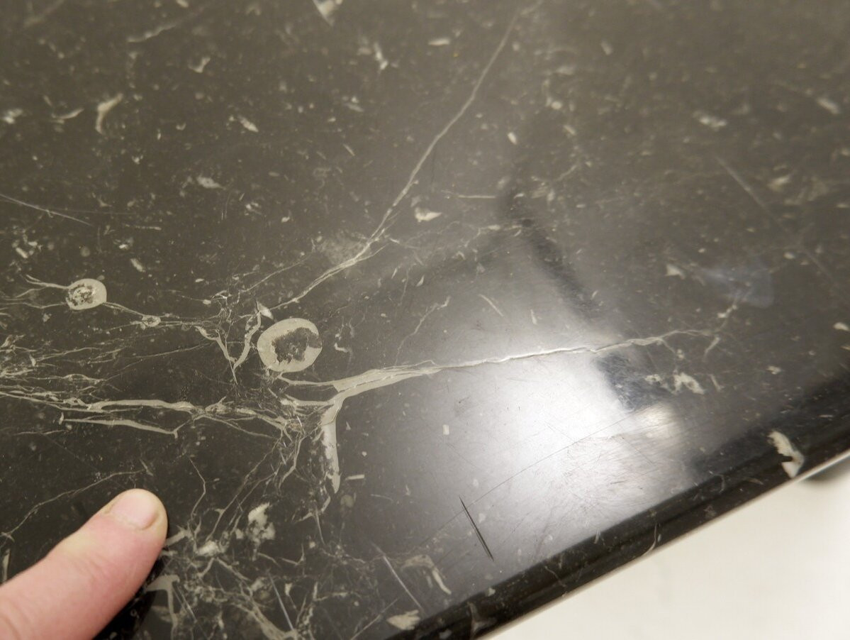  Table basse carrée en marbre noir, style milieu du siècle - Années 1970-photo-1