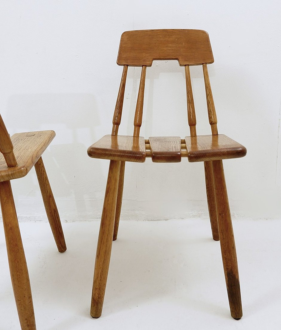 Pair Of Carl-gustav Boulogner Chairs Produced By Ab Bröderna Wigells Stolfabrik 1960-photo-4