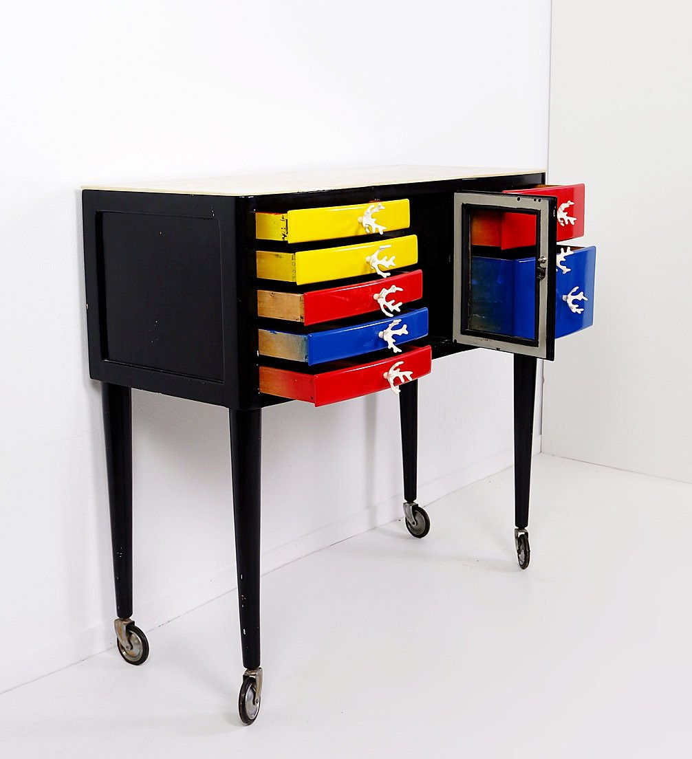 Cabinet dentaire en bois laqué « Couleurs Mondrian »-photo-4