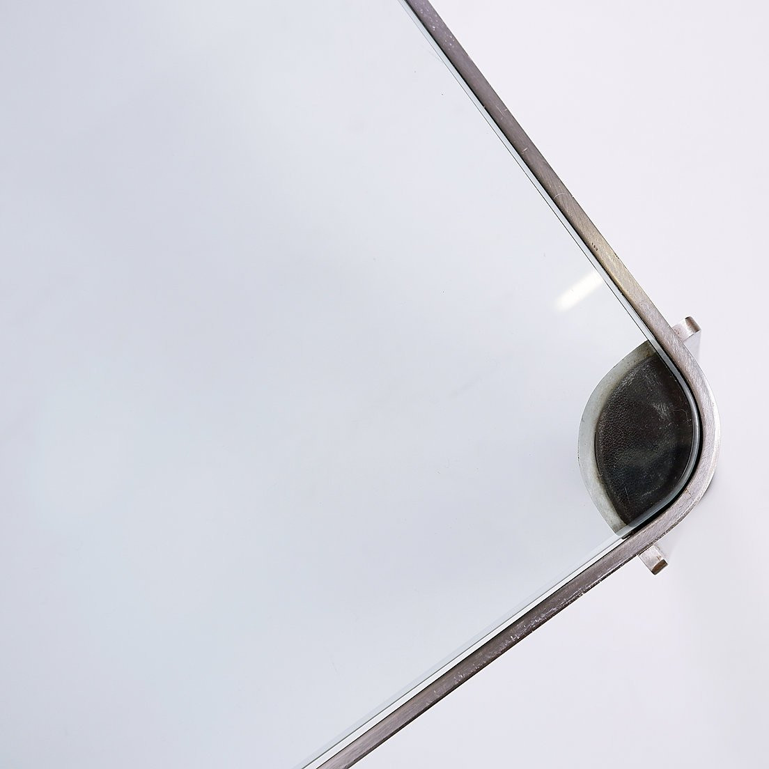 T113 Coffee Table In Steel And Thick Crystal By Osvaldo Borsani For Tecno, 1970s-photo-6