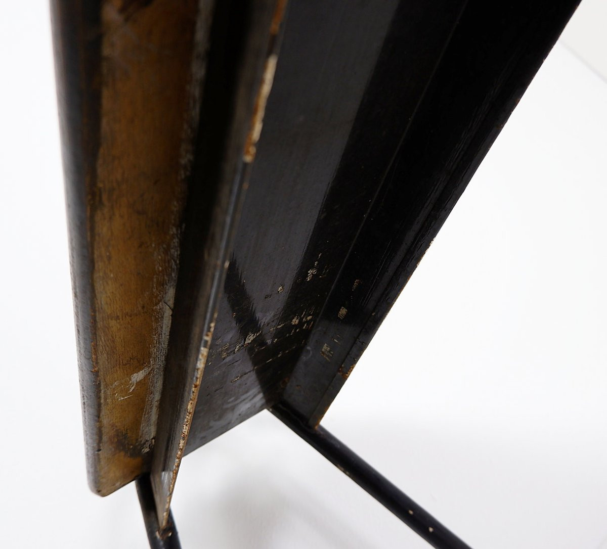 Tubax Bench In Black Wood And Metal - Minimalist Design - 1950s-photo-2