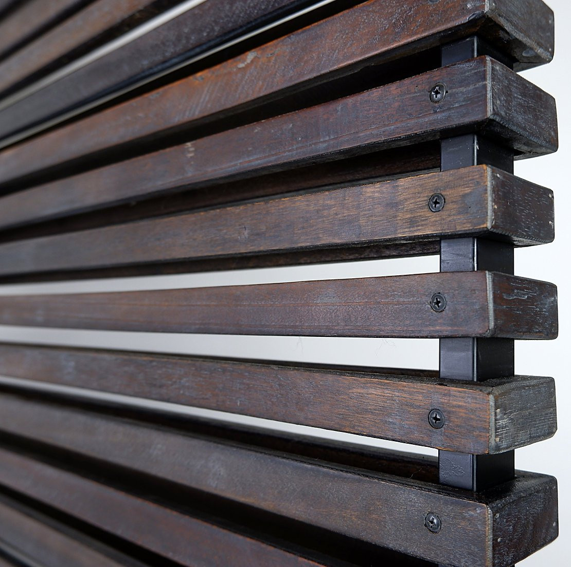 Wooden Slatted Room Divider Or Coat Rack With 10 Movable Hooks-photo-4