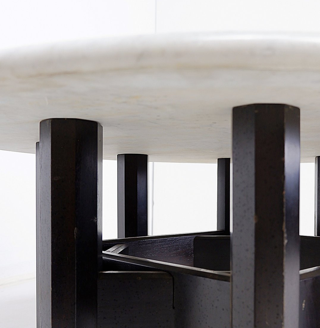 Jan Vlug Coffee Table With Round Marble Top - 1970s - Belgium-photo-4