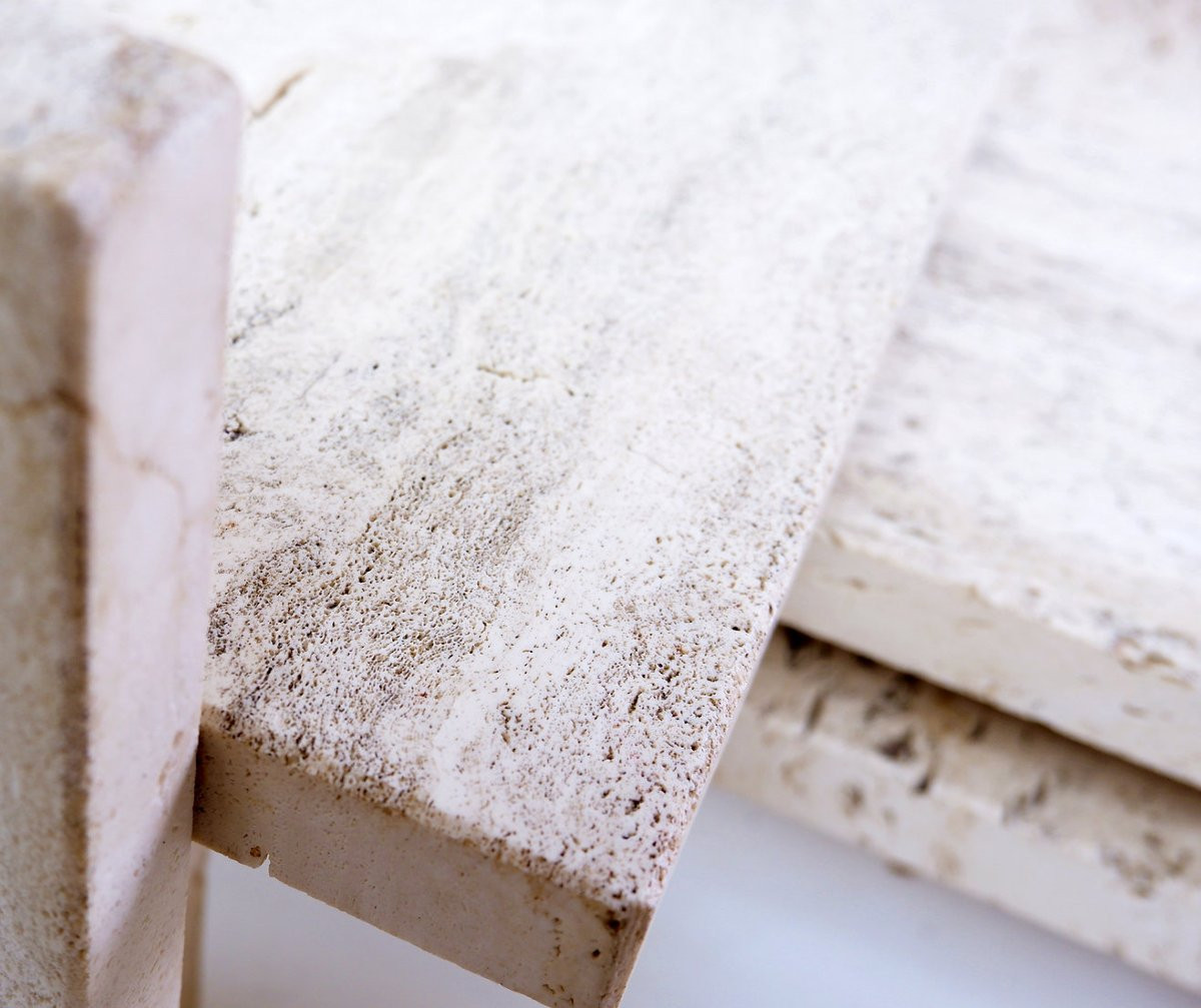 Glass And Travertine Coffee Table, Willy Ballez, 1970s-photo-7