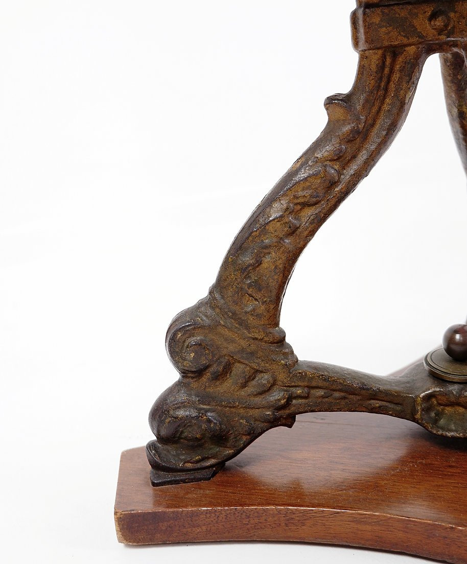 19th Century Black Stained Oak Captain's Chairs-photo-7